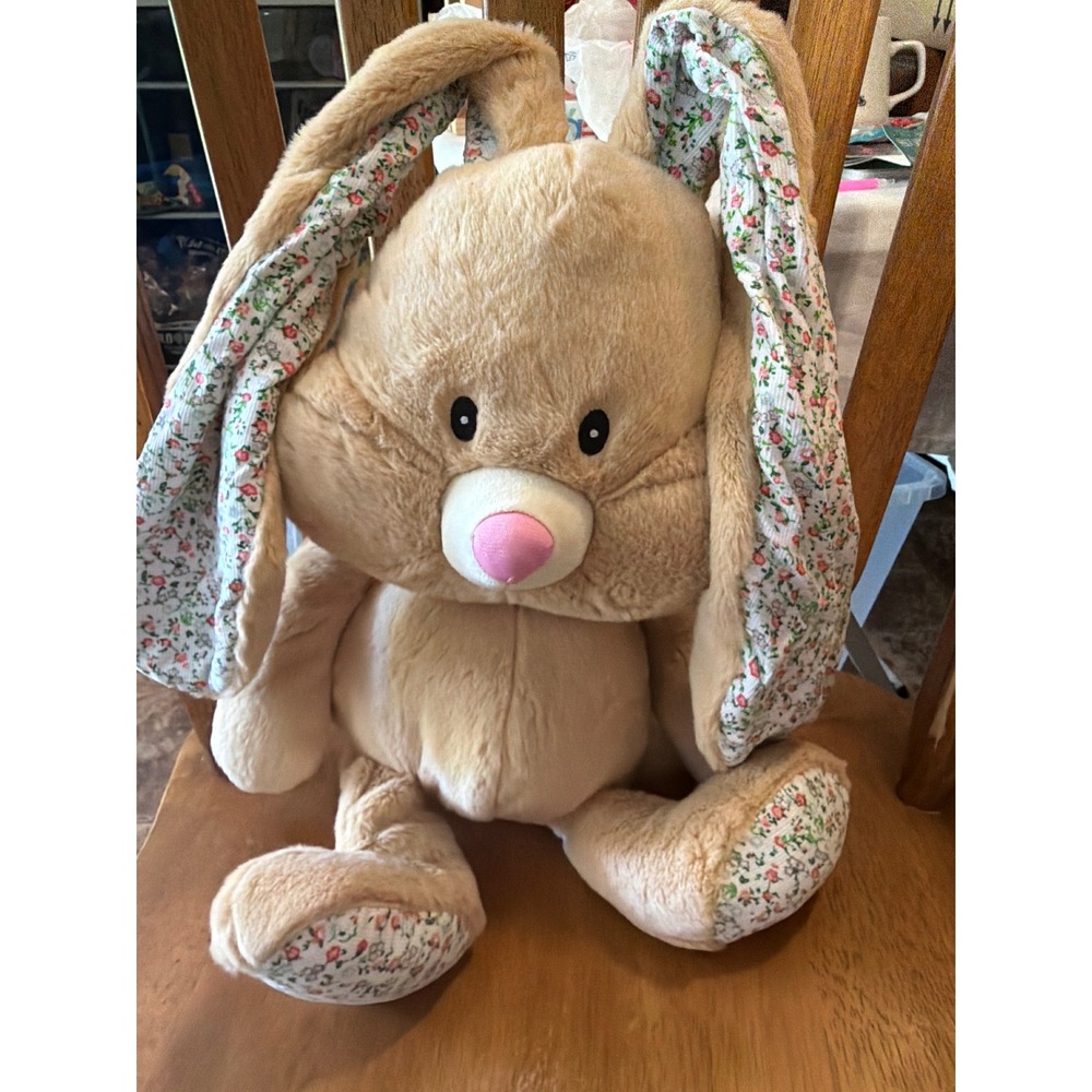 Sound N Light Animatronics Plush Bunny Rabbit Tan Floral Ears Floppy Soft Toy